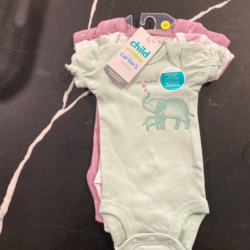 NWT Child of Mine by Carter’s short sleeved onesie set for preemies